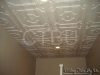 Our Styrofoam ceiling tiles are easily glued over any clean surface or existing porp corn ceiling.  