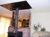 Decorative styrofoam ceiling tiles placed over popcorn ceiling, no removal needed.