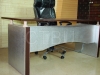 DIY office desk with PVC Backsplash in Silver