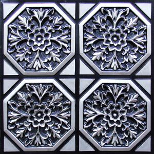 Faux Antique Silver PVC Ceiling Tile Design 108