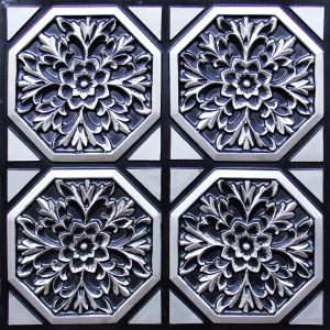 Faux Antique Silver PVC Ceiling Tile Design 108 Faux Antique Silver PVC Ceiling Tile Design 108