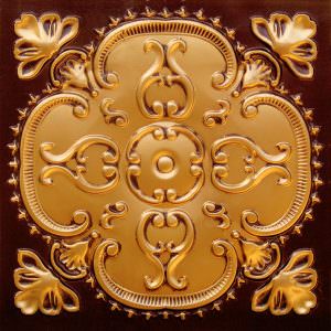 Antique Gold Grid Ceiling Tile Design 217
