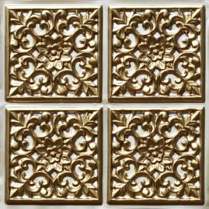 White Pearl Faux Gold Design 109 Ceiling Tile
