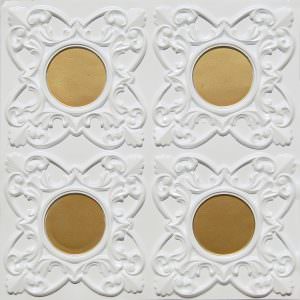 White Pearl Faux Gold Ceiling Tile Design 133