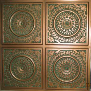 Faux Antique Patina Copper Design 117 Ceiling Tile