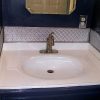 Faux Silver Bathroom Wall Covering Backsplash Design WC 20