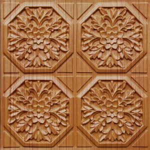 Faux Teakwood Grid Ceiling Tile Design 108
