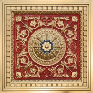 Faux Gold Red Royal Blue Design 215 Ceiling Tile