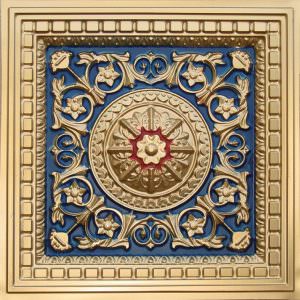 Faux Gold Royal Blue Red Design 215 Ceiling Tile