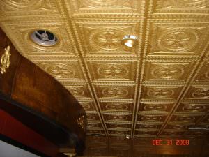 Faux Gold PVC Ceiling Tile Design 28 Installed