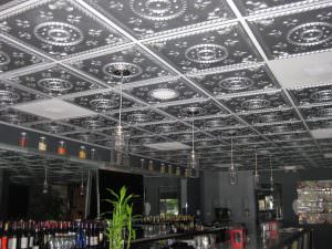 Faux Silver Grid Decorative Ceiling Tile Design 27
