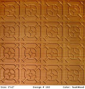 Faux Teak Wood Ceiling Tile Design 102