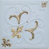 White Matt Faux Gold Ceiling Tile Design 204
