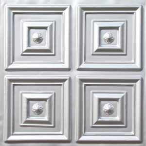 Faux Silver PVC Ceiling Tile Design 112