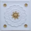 White Matt Faux Gold Ceiling Tile Design 151
