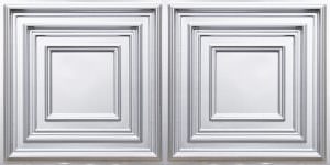 Faux Silver 2x4 Grid Ceiling Tile Design 8222