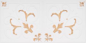 White Matt Gold Ceiling Tile Drop In Design 8204