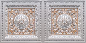 Faux Silver Gold Design 8223 Ceiling Tile