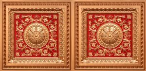 Gold Red Grid Ceiling Tile Design 8223 Gold Red Grid Ceiling Tile Design 8223